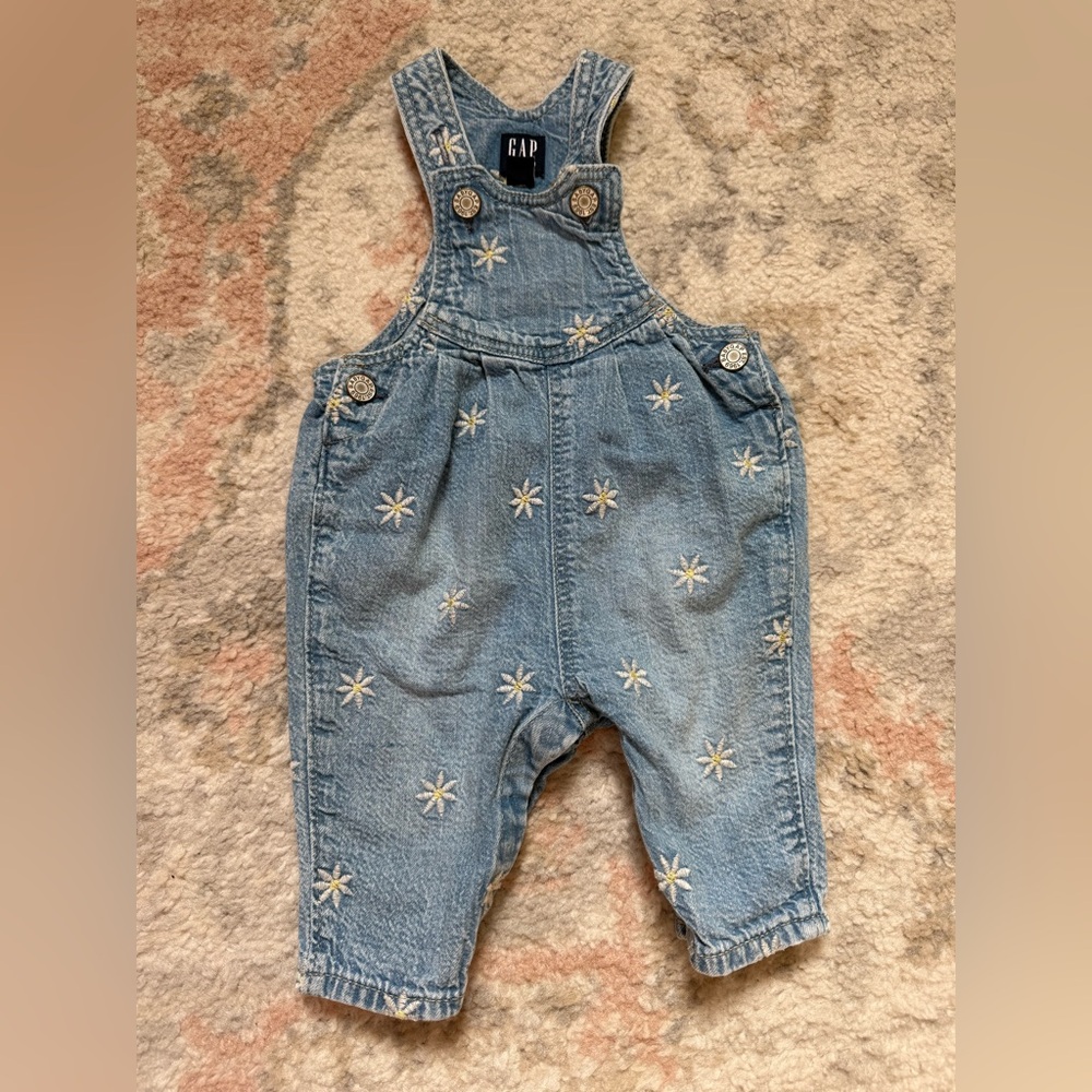 GAP Kids Light Blue Embroidered Overalls